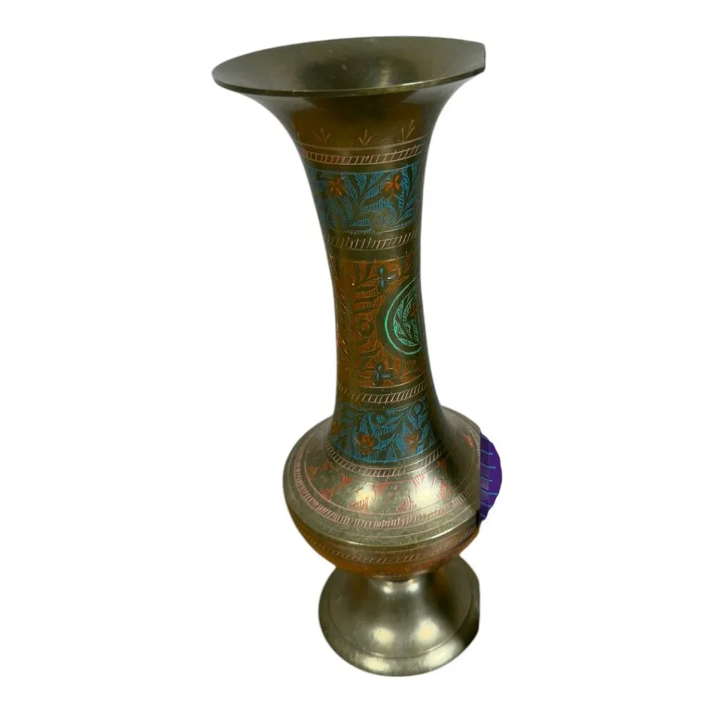 Painted‎ Brass Vase